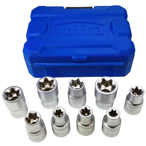 SATRA 9 tlg. Steckschlüssel-Satz mit E-Torx 1/2" im Koffer