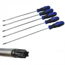 Craft-Equip 6 tlg.extra lange Torx Schraubendreher Satz mit Stirnloch